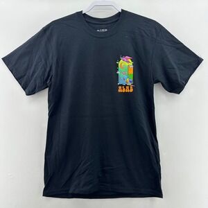 A-Lab Get Lost In Space Graphic T-Shirt Black Medium NWOT Psychedelic colorful‎